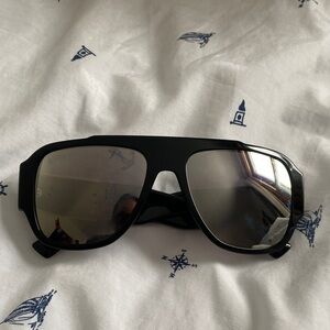 Versace Black Sunglasses with Silver Lenses